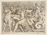 Phalaris Having Perillus Thrown into the Bronze Bull, Stefano della Bella Italian, Etching with engraving; second state of three