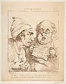 Attention (Le Brun Travested, or Caricatures of the Passions), Thomas Rowlandson British, Etching, printed in brown ink