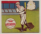 Hank Greenberg, from the series Baseball Stars (R302-1), Michael Pressner and Co. American, Commercial lithograph