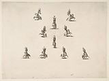 Ten Cavaliers Including Five Forming a V, Stefano della Bella Italian, Etching