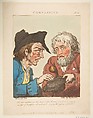 Compassion (Le Brun Travested, or Caricatures of the Passions), Thomas Rowlandson British, Hand-colored etching, printed in brown ink