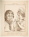 Weeping (Le Brun Travested, or Caricatures of the Passions), Thomas Rowlandson British, Etching, printed in brown ink