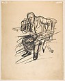 Seated Man on the Telephone (recto); Two Standing Men (verso), John Sloan (American, Lock Haven, Pennsylvania 1871–1951 Hanover, New Hampshire), Graphite