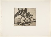 Plate 14 from "The Disasters of War" (Los Desastres de la Guerra): It's a hard step! (Duro es el paso!), Goya (Francisco de Goya y Lucientes) Spanish, Etching, burnished lavis, drypoint, burin