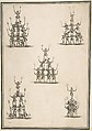 Five Groups of Acrobats, Stefano della Bella  Italian, Etching
