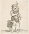 Saint John the Baptist holding his folded robe, Stefano della Bella Italian, Etching; second state of three