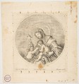 The Virgin and Child with Saint John, a round composition, Stefano della Bella Italian, Etching; third state of three