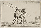 Two pikemen walking towards the right, each with their pikes in their right hands, plate 13 from "Various Figures" (Agréable diversité de figures), Stefano della Bella  Italian, Engraving; undescribed state between second and third of five