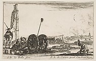 A cannon to the left, a town in the background, plate 2 from "Various Military Caprices" (Varii capricci militari), Stefano della Bella Italian, Etching; second state of four