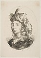 Sultana wearing a pearl necklace and a turban, from 'Several heads in the Persian style' (Plusieurs têtes coiffées à la persienne), Stefano della Bella Italian, Etching; second state of two