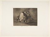 Plate 53 from "The Disasters of War" (Los Desastres de la Guerra): 'There was nothing to be done and he died' (Espiró sin remedio), Goya (Francisco de Goya y Lucientes) Spanish, Etching, burnished aquatint, lavis, burin, burnisher