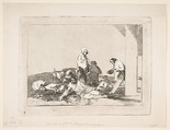 Plate 58 from 'The Disasters of War' (Los Desastres de la Guerra): 'It's no use crying out.' (No hay que dar voces.), Goya (Francisco de Goya y Lucientes)  Spanish, Etching, burnished aquatint, burin, burnisher (proof impression)