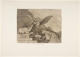 Plate 73 from "The Disasters of War" (Los Desastres de la Guerra): 'Feline pantomime' (Gatesca pantomima), Goya (Francisco de Goya y Lucientes)  Spanish, Etching, burin, burnisher
