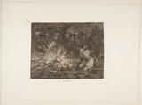Plate 80 from "The Disasters of War" (Los Desastres de la Guerra): 'Will she rise again?' (Si resucitará?), Goya (Francisco de Goya y Lucientes)  Spanish, Etching, burnisher