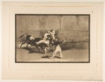 Plate 8 from "Tauromaquia": A moor caught by the bull in the ring, Goya (Francisco de Goya y Lucientes)  Spanish, Etching, burnished aquatint, drypoint