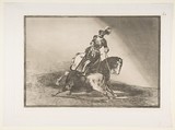 Charles V spearing a bull in the ring at Valladolid, plate 10 from "La Tauromaquia", Goya (Francisco de Goya y Lucientes)  Spanish, Etching, burnished aquatint, drypoint, burin