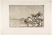 Plate 21 from "La Tauromaquia": Dreadful events in the front rows of the ring at Madrid and death of the mayor of Torrejon, Goya (Francisco de Goya y Lucientes)  Spanish, Etching, burnished aquatint, lavis, drypoint, burin