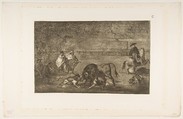 Plate C: The dogs let loose on the bull, from "Tauromaquia", Goya (Francisco de Goya y Lucientes)  Spanish, Etching, burnished aquatint, drypoint, burin
