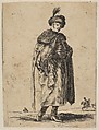 Polish man with a mustache wearing a fur coat and a hat with a feather, Stefano della Bella  Italian, Etching