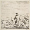 A standing sailor talking to a seated Levantine, Stefano della Bella Italian, Etching; second state of two