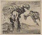 Daedalus and Icarus, from 'Game of Mythology' (Jeu de la Mythologie), Stefano della Bella Italian, Etching; first state of five