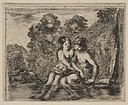Salmacis and Hermaphrodite, from 'Game of Mythology' (Jeu de la Mythologie), Stefano della Bella Italian, Etching; first state of five