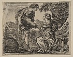 Meleager and Atalanta, from 'Game of Mythology' (Jeu de la Mythologie), Stefano della Bella Italian, Etching; first state of five