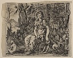 Diana, from 'Game of Mythology' (Jeu de la Mythologie), Stefano della Bella  Italian, Etching; first state of five