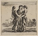 The three graces, from 'Game of Mythology' (Jeu de la Mythologie), Stefano della Bella Italian, Etching; first state of five