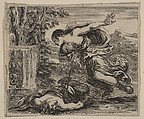 Pyramus et Thisbe, from 'Game of Mythology' (Jeu de la Mythologie), Stefano della Bella  Italian, Etching; first state of five