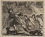 Acteon, from 'Game of Mythology' (Jeu de la Mythologie), Stefano della Bella Italian, Etching; first state of five