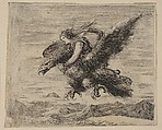 Jupiter and Ganymede, from 'Game of Mythology' (Jeu de la Mythologie), Stefano della Bella  Italian, Etching; first state of five