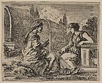 Vertumnus and Pomona, from 'Game of Mythology' (Jeu de la Mythologie), Stefano della Bella  Italian, Etching; first state of five