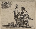 Pygmalion, from 'Game of Mythology' (Jeu de la Mythologie), Stefano della Bella  Italian, Etching; first state of five