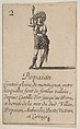 Popayan, from the playing cards "Jeu de la Géographie", Stefano della Bella  Italian, Etching