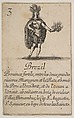 Brazil, from the playing cards "Jeu de la Géographie", Stefano della Bella  Italian, Etching