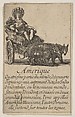 Allegory of America, from the playing cards "Jeu de la Géographie", Stefano della Bella  Italian, Etching