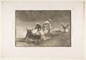 Plate 4 from "La Tauromaquia": They play another with the cape in an enclosure, Goya (Francisco de Goya y Lucientes)  Spanish, Etching, burnished aquatint, drypoint, burin