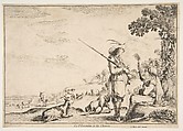 Le Florentin à la chasse, Stefano della Bella Italian, Etching; third state of three