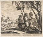 The Prodigal Son Guarding Pigs, plate 3 from "The Prodigal Son" (L'Histoire de l'Enfant Prodigue), Anonymous, Etching and engraving