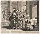 The Prodigal Son in a House of Ill Repute, plate 2 from "The Prodigal Son" (L'Histoire de l'Enfant Prodigue), Anonymous, Engraving