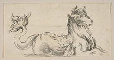 Plate 9: Marine Bull, from "Various figures and doodles" (Diverses figures et griffonnemens), Stefano della Bella Italian, Etching