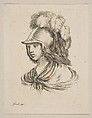 Head of Minerva, from 'Various heads and figures' (Diverses tétes et figures), Stefano della Bella Italian, Etching