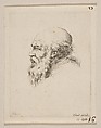 Head of a Bald and Bearded Old Man in Profile, from 'Various heads and figures' (Diverses tétes et figures), Stefano della Bella  Italian, Etching