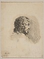 Head of a young man in profile, from "Various Portraits" (Recueil de Diverses Piéces Servant à l'Art de Portraiture), Stefano della Bella  Italian, Etching