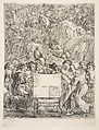 Parnassus, frontispiece to Les Oeuvres de Scarron, Stefano della Bella Italian, Etching, state ii