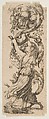 A Girl Holding a Hare, Stefano della Bella Italian, Etching