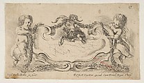 Cartouche Framed by Children and a Goat, Stefano della Bella  Italian, Etching; second state