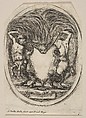 Cartouche Formed by a Tiger Skin Flanked by Two Centaurs, Stefano della Bella  Italian, Etching; first state
