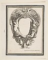 Cartouche with Duck and Nymphs, Stefano della Bella Italian, Etching, counterproof of first state